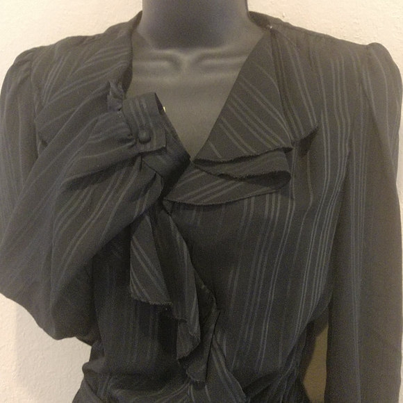 Vintage Black Stripes See Through Dress - Picture 2 of 11